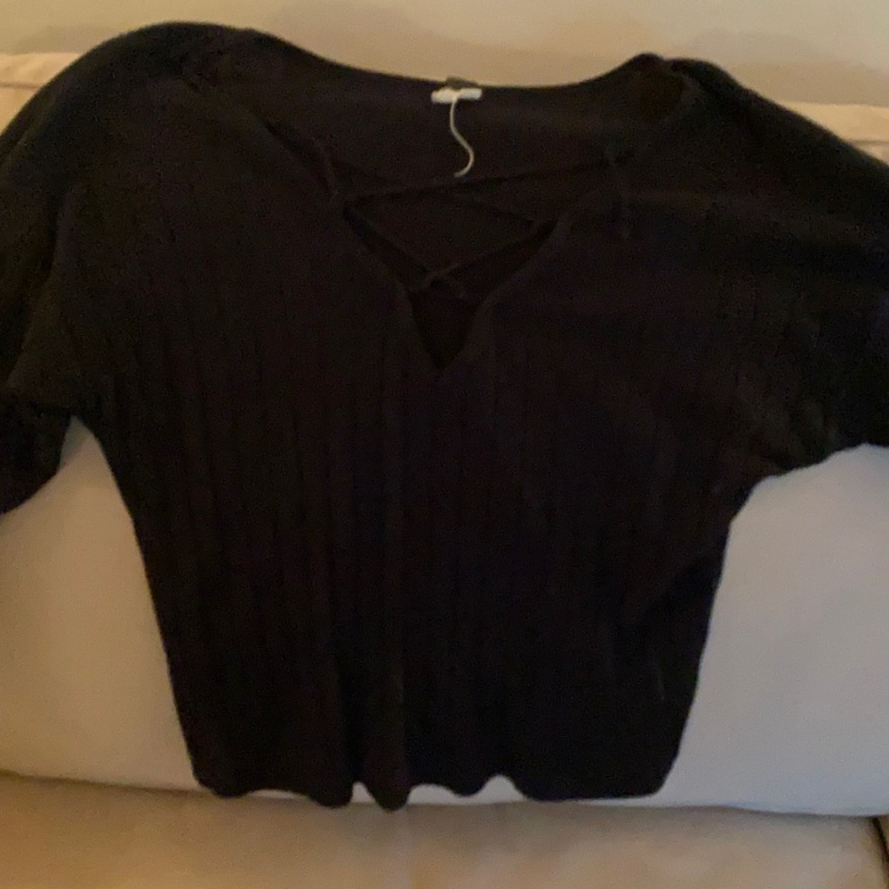 Free People v neck lace up sweater,worn twice